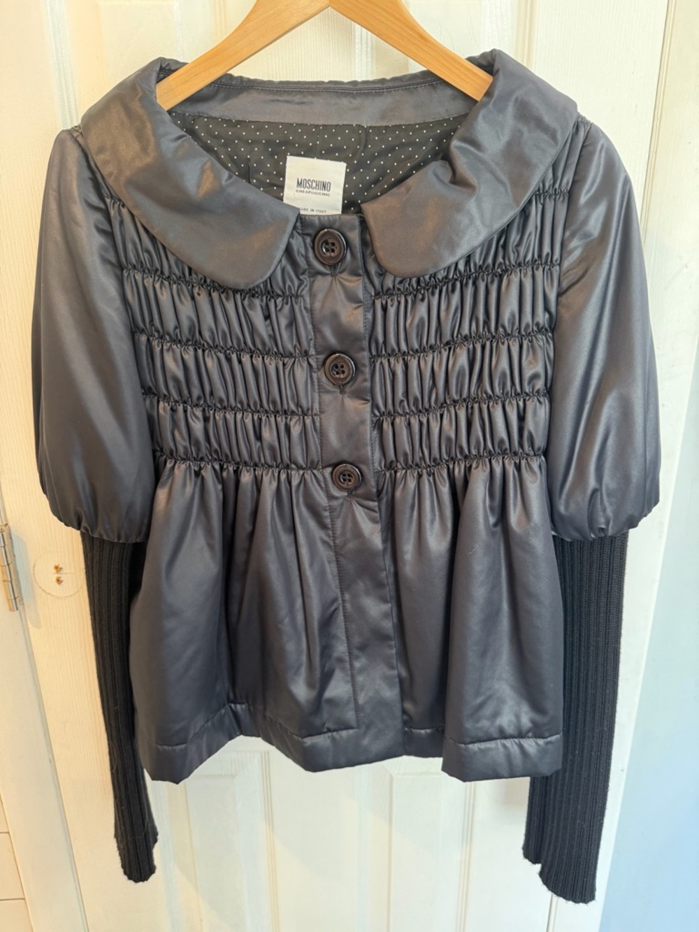 Vintage MOCHINO CheapandChic Charcoal Short Puff Sleeve Jacket